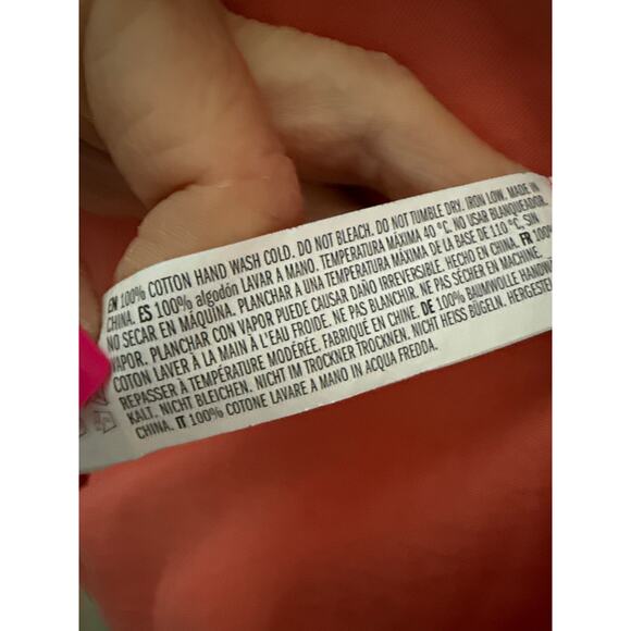 Tuckernuck Pomander Place Puff Shoulder Cotton Dress in Coral Size Large - Picture 9 of 10